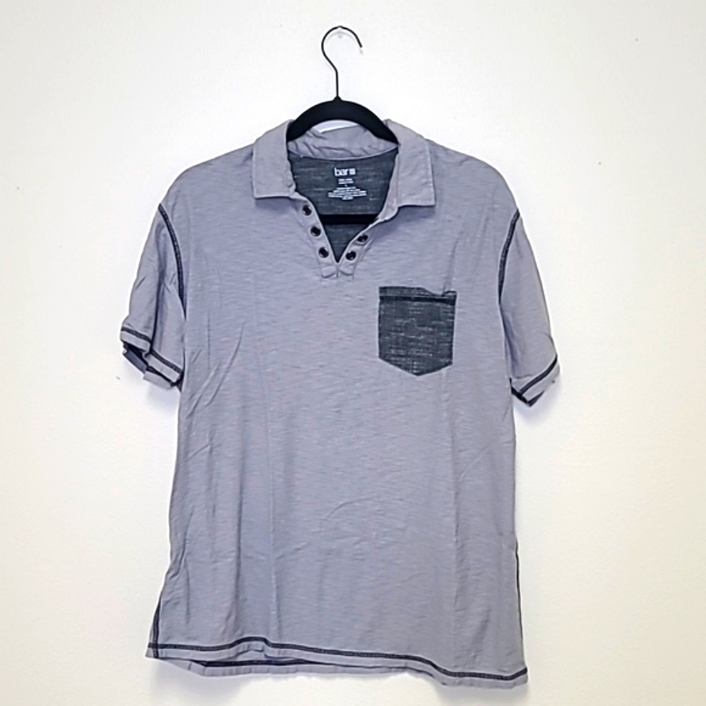 bar III Gray Cotton Polo Shirt